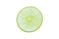 Lime slice top view. Fruit isolated on white background. With clipping path Royalty Free Stock Photo