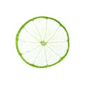 Lime slice top view. Fruit isolated on white background. With clipping path Royalty Free Stock Photo