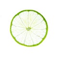 Lime slice top view. Fruit isolated on white background. With clipping path Royalty Free Stock Photo