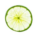 Lime slice top view. Fruit isolated on white background. With clipping path Royalty Free Stock Photo