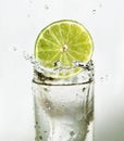 Lime slice in water Royalty Free Stock Photo