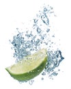 Lime slice in water