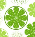 Lime slices pattern or background Royalty Free Stock Photo