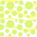 Lime slices seamless pattern splash on yellow white