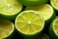 Lime Sparkle Fresh lime slice with a glistening water drop setting Royalty Free Stock Photo