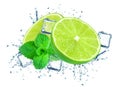 Lime splash water Royalty Free Stock Photo