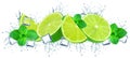 Lime splash water Royalty Free Stock Photo