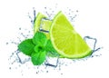 Lime water splash Royalty Free Stock Photo