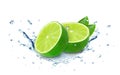 Lime splash water Royalty Free Stock Photo