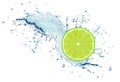 Lime splash water Royalty Free Stock Photo