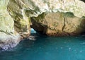 Lime stone sea caves inside rosh hanikra Royalty Free Stock Photo