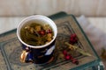 lime tea with hawthorn Royalty Free Stock Photo