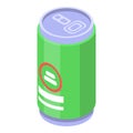 Lime tin can icon, isometric style