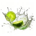 Lime Water Splash Isolated On White - Mesmerizing Optical Illusions