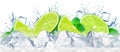 Lime water splash Royalty Free Stock Photo