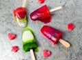 Lime and watermelon fruit popsicles Royalty Free Stock Photo