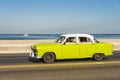 Lime and white vintage American car Havana