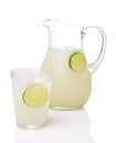 Limeade In Pitcher And Drinking Glass Royalty Free Stock Photo