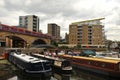 The Limehouse Basin in Limehouse, in the London Borough of Tower Hamlets provides a navigable link between the Regent`s Canal and