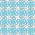 Flower Script Letter L Background Seamless Pattern