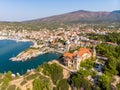 Limenaria Castle and Limenaria Town, the second most important city in Thasos Island, Greece Royalty Free Stock Photo