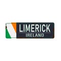 Limerick national flag of Ireland with green, white and orange colors and inscription of city Royalty Free Stock Photo