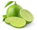 Isolated lime fruits Royalty Free Stock Photo