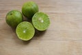 Limes on a cutting board