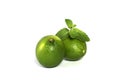 Limes with green leaves of mint Royalty Free Stock Photo