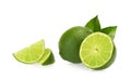 Limes isolated on white background Royalty Free Stock Photo
