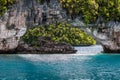 Limestone Archway in Palau's Lagoon Royalty Free Stock Photo