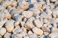 Limestone boulders kept for bunding of and pavement of coastal area