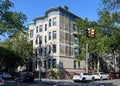 Limestone and brick row houses in Cobble Hill, Brookyn, NYC