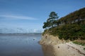 The Limestone Cave at The Cove Beach. Silverdale. UK Royalty Free Stock Photo