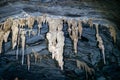 Limestone cave of stalactite and stalagmite formations, Gruta da Lapa Doce Cave, Chapada Diamantina in Bahia, Brazil Royalty Free Stock Photo