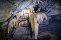 Limestone cave of stalactite and stalagmite formations, Gruta da Lapa Doce Cave, Chapada Diamantina in Bahia, Brazil Royalty Free Stock Photo