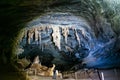 Limestone cave of stalactite and stalagmite formations, Gruta da Lapa Doce Cave, Chapada Diamantina in Bahia, Brazil