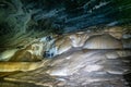 Limestone cave of stalactite and stalagmite formations, Gruta da Lapa Doce Cave, Chapada Diamantina in Bahia, Brazil