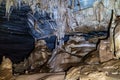 Limestone cave of stalactite and stalagmite formations, Gruta da Lapa Doce Cave, Chapada Diamantina in Bahia, Brazil