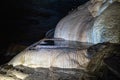 Limestone cave of stalactite and stalagmite formations, Gruta da Lapa Doce Cave, Chapada Diamantina in Bahia, Brazil Royalty Free Stock Photo