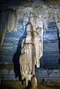 Limestone cave of stalactite and stalagmite formations, Gruta da Lapa Doce Cave, Chapada Diamantina in Bahia, Brazil Royalty Free Stock Photo