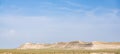 Limestone and chalk hills and slopes of the Ustyurt plateau in Mangistau Royalty Free Stock Photo