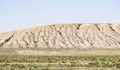 Limestone and chalk hills and slopes of the Ustyurt plateau in Mangistau Royalty Free Stock Photo