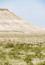 Limestone and chalk hills and slopes of the Ustyurt plateau in Mangistau Royalty Free Stock Photo