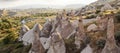 Limestone chimneys in Cappodocia Turkey Royalty Free Stock Photo