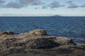 Limestone cliffs at coast of the island Oland in Sweden