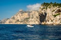 Limestone cliffs near Cassis, boat excursion to Calanques national park in Provence, France