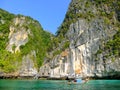 Limestone cliffs of Phi Phi Leh Island, Krabi Province, Thailand Royalty Free Stock Photo