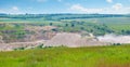 Limestone extraction in an open pit. Moldova. Wide photo Royalty Free Stock Photo