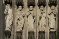 Limestone figures von Apostles on the main portal, Cologne Cathedral, Cologne, North Rhine-Westp Royalty Free Stock Photo